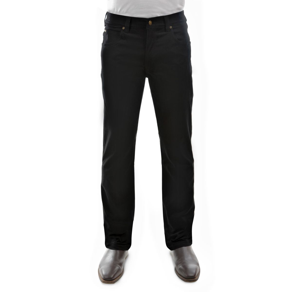 Thomas Cook Men’s Stretch Moleskin Jeans Black – Regular Straight Fit