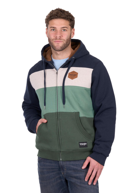 Wrangler Men's Dwayne Zip Up Hoodie - Navy/Cypress