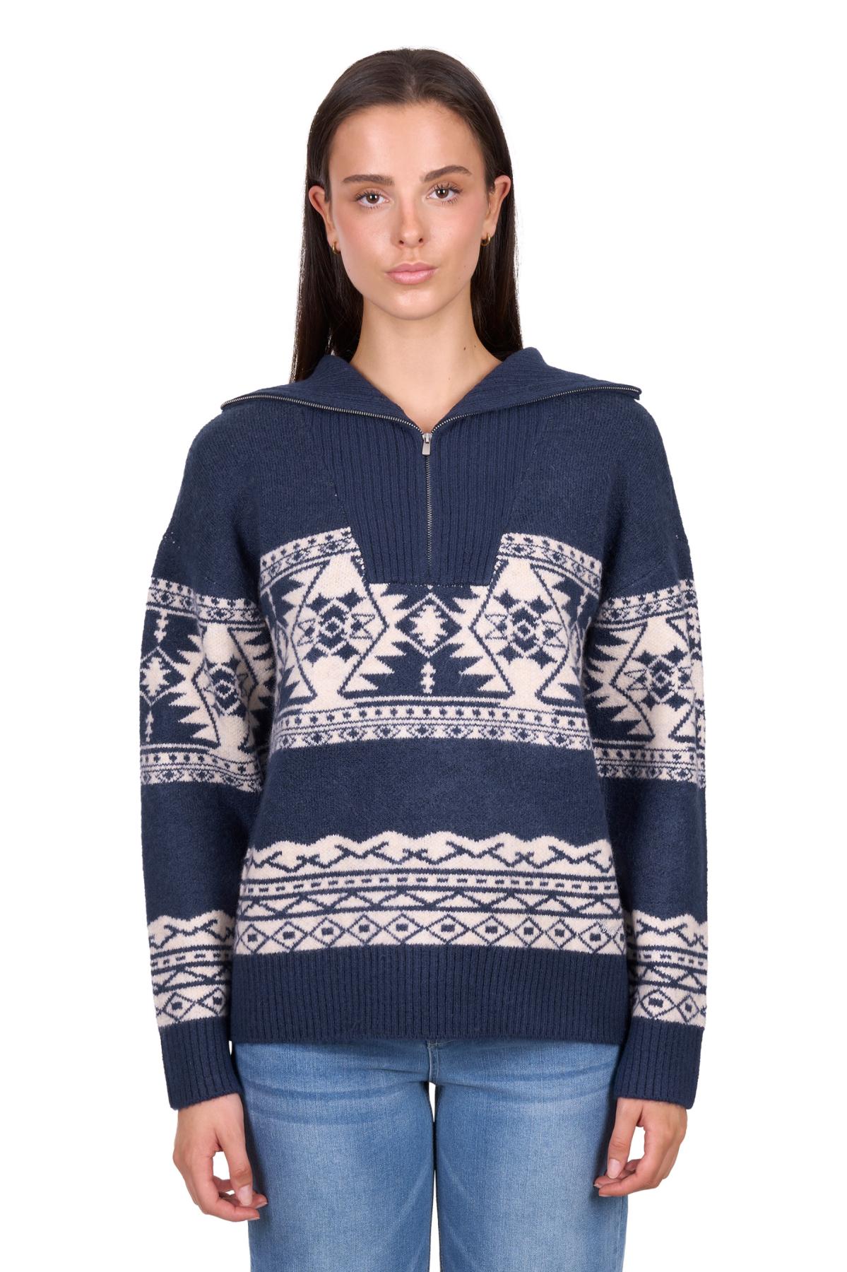 Wrangler Women's Lacey 1/4 Zip Pullover - Navy