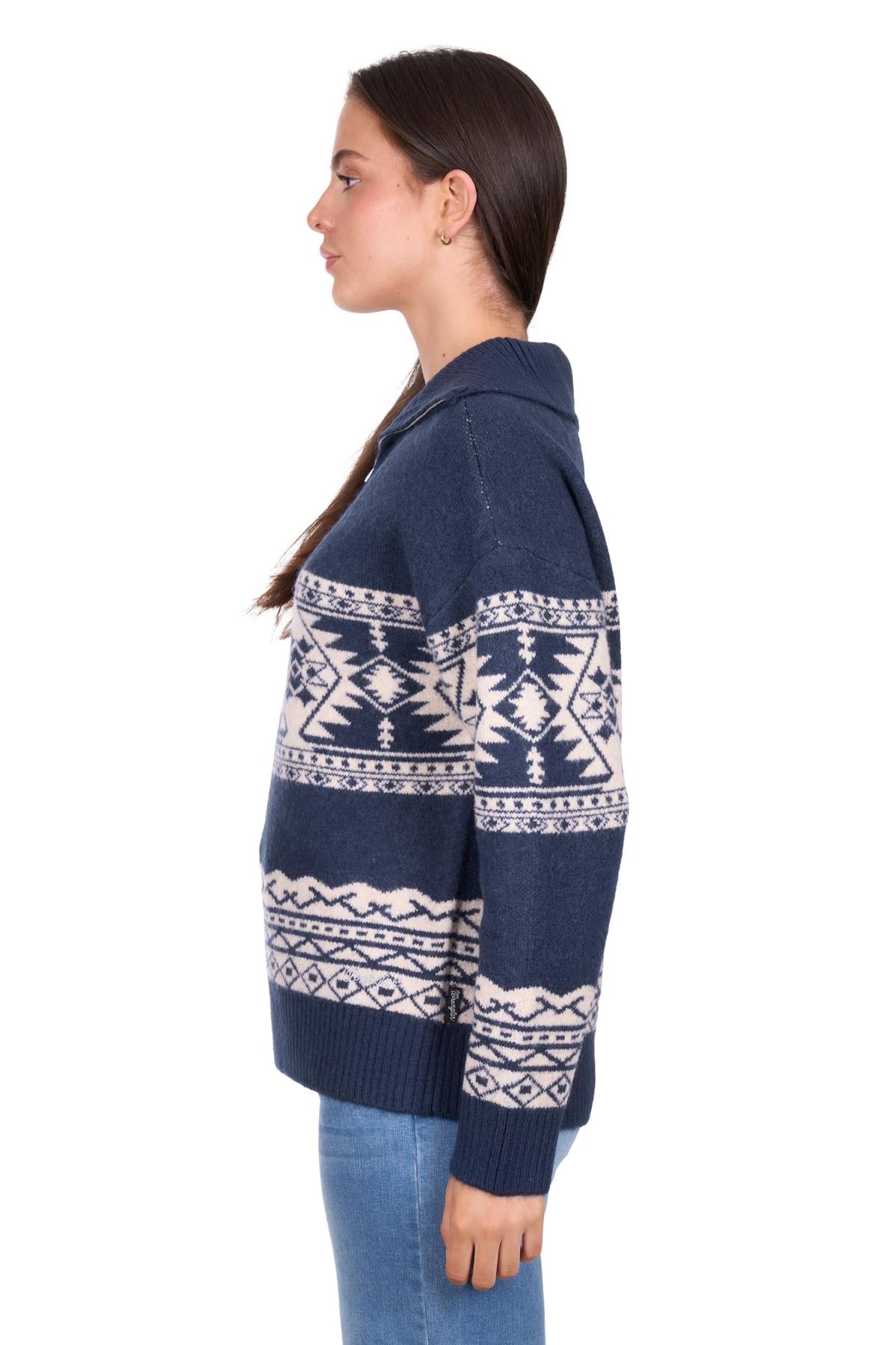 Wrangler Women's Lacey 1/4 Zip Pullover - Navy