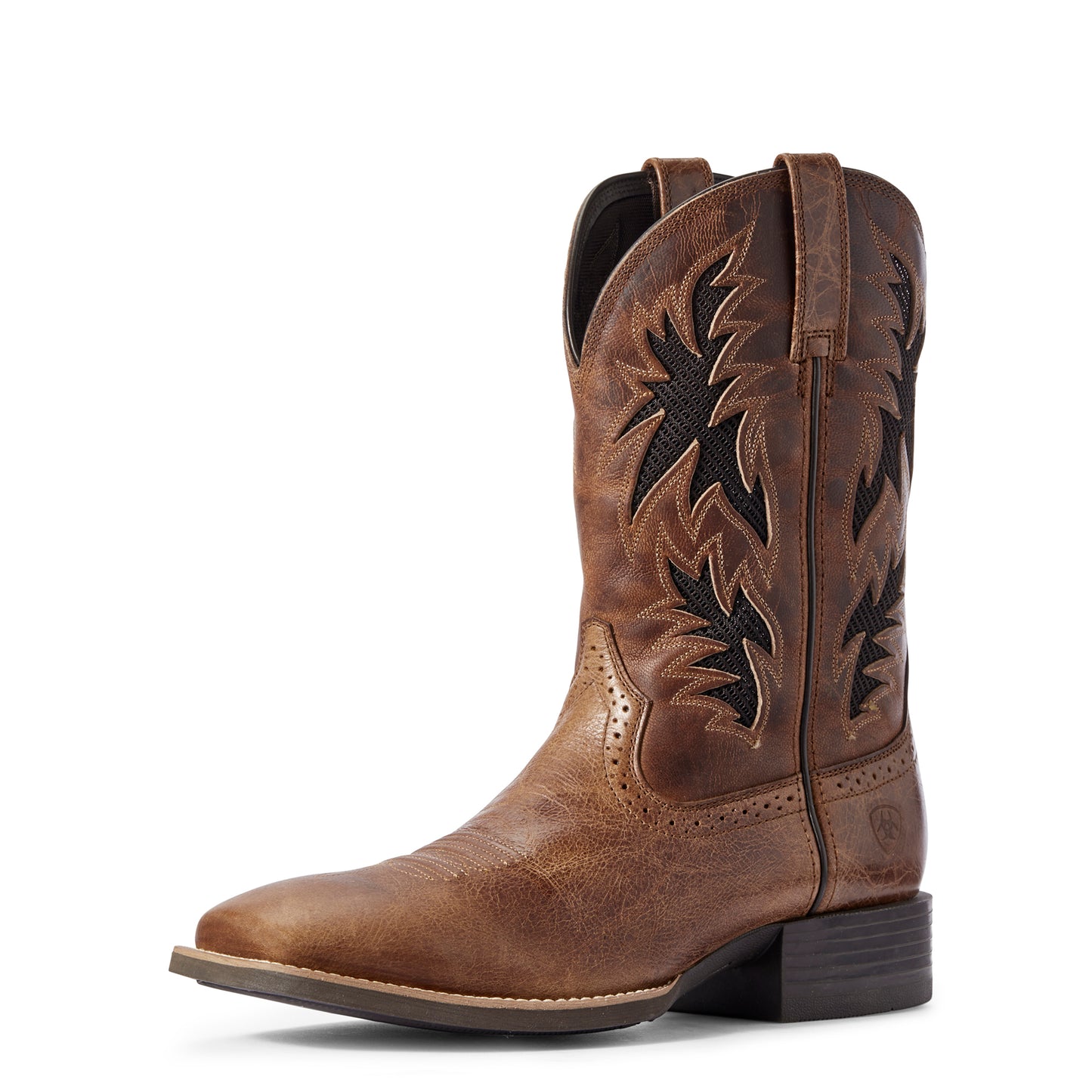 Ariat Sport Cool VentTEK dark tan two tone wide square toe western boot