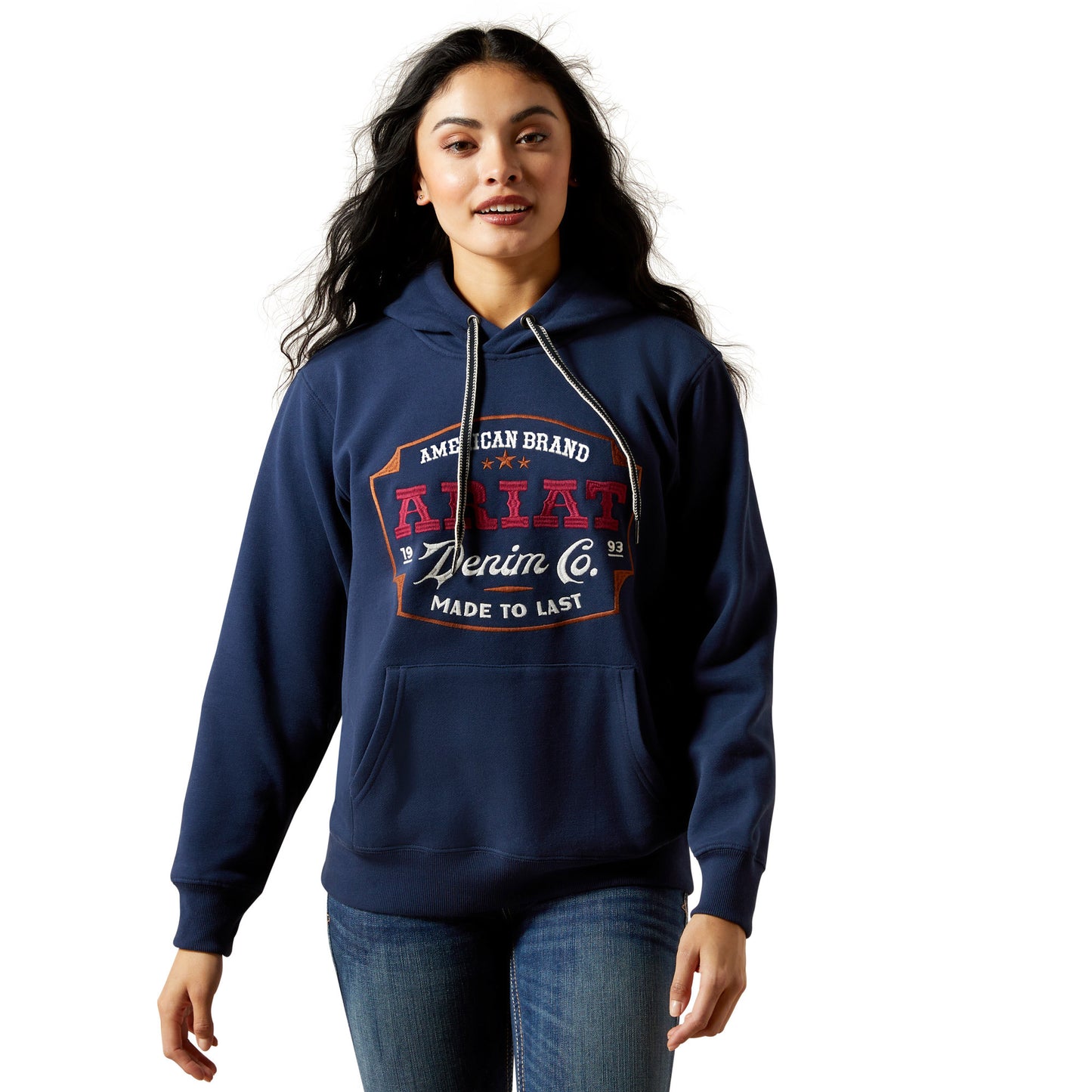 Ariat women’s emblem hoodie dress blues western country jumper