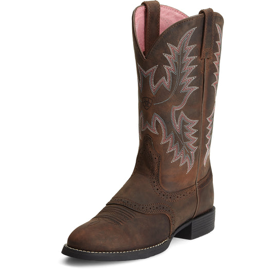 Ariat women’s heritage stockman western boots driftwood brown leather Australia