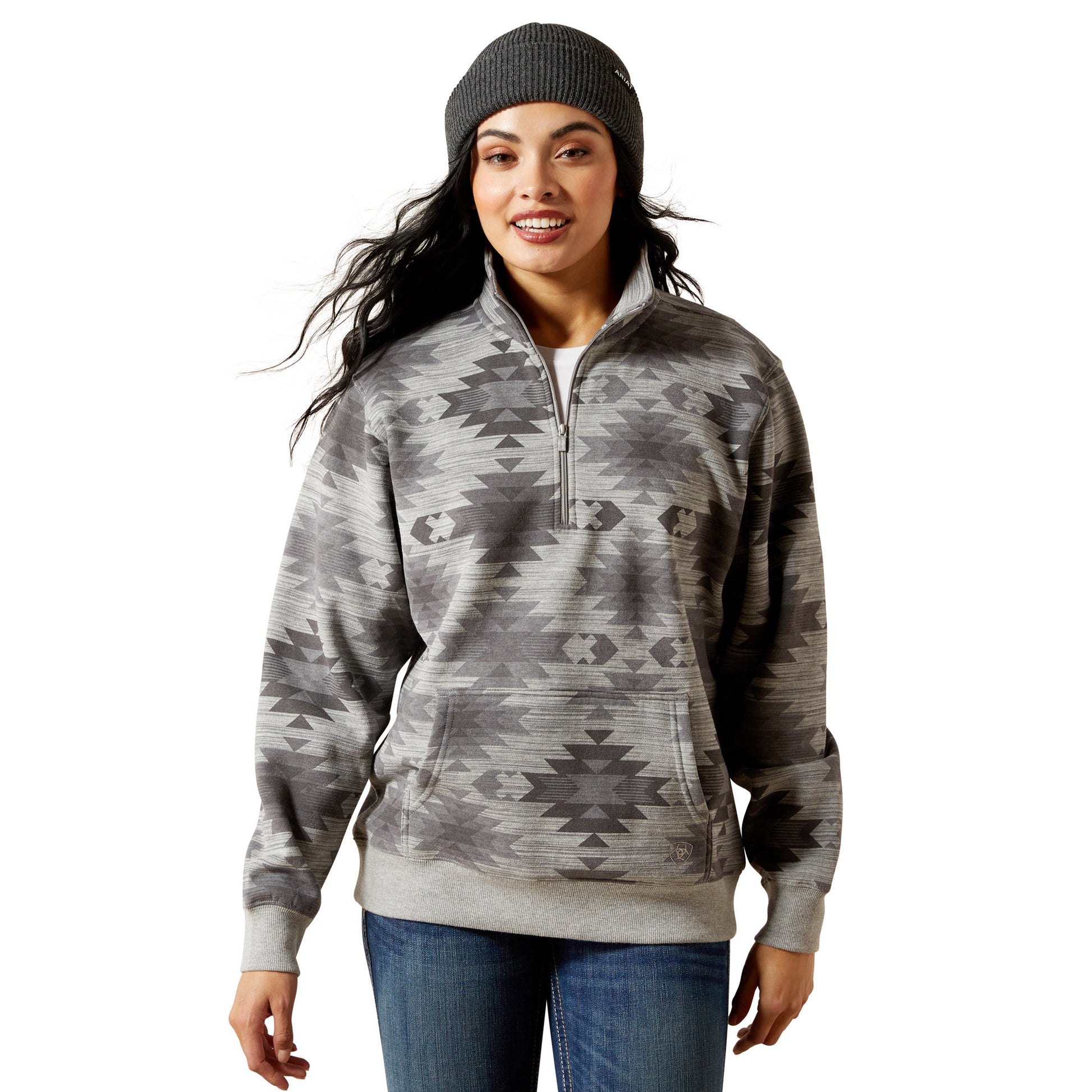 Ariat women’s Sienna 1/2 zip sweatshirt marble southwest western country jumper