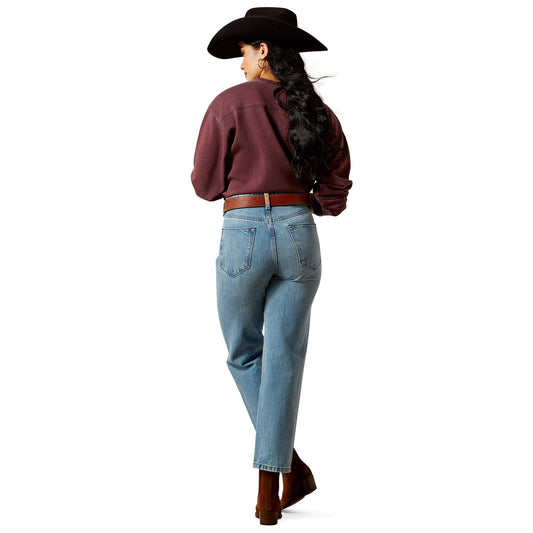 Ariat Women’s Ultra High Rise Cheyenne Yoke Jeans Tomboy Candy
Women’s Ariat high rise western jeans straight leg
Ariat Tomboy Candy jeans Cheyenne yoke detail
Women’s straight leg cowgirl jeans Ariat
Ariat women’s rigid denim western jeans