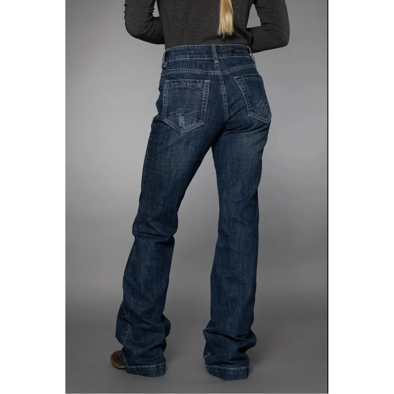 CC Western Women's Wide Leg Trouser Jeans – Dark Wash - Billy Goats Country Outfitters