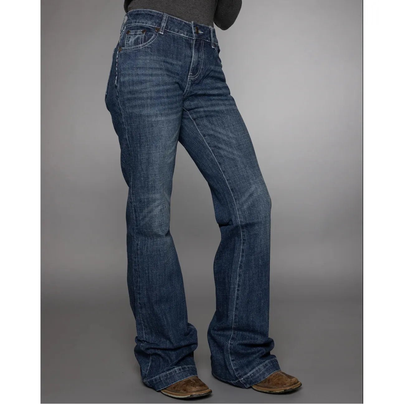 CC Western Women's Wide Leg Trouser Jeans – Dark Wash - Billy Goats Country Outfitters