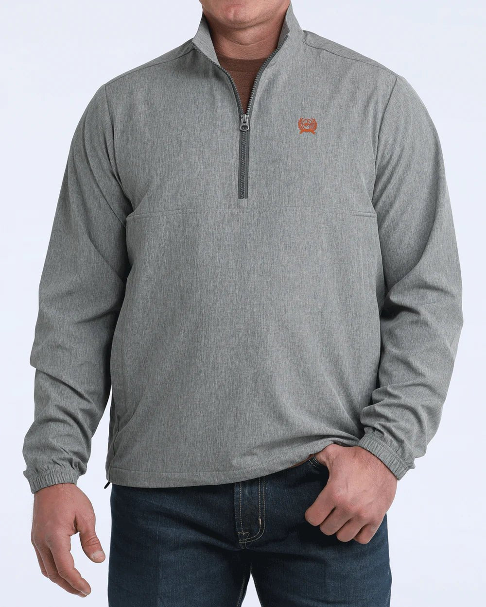 Cinch Men's 1/2 Zip Windbreaker - Grey - Billy Goats Country Outfitters