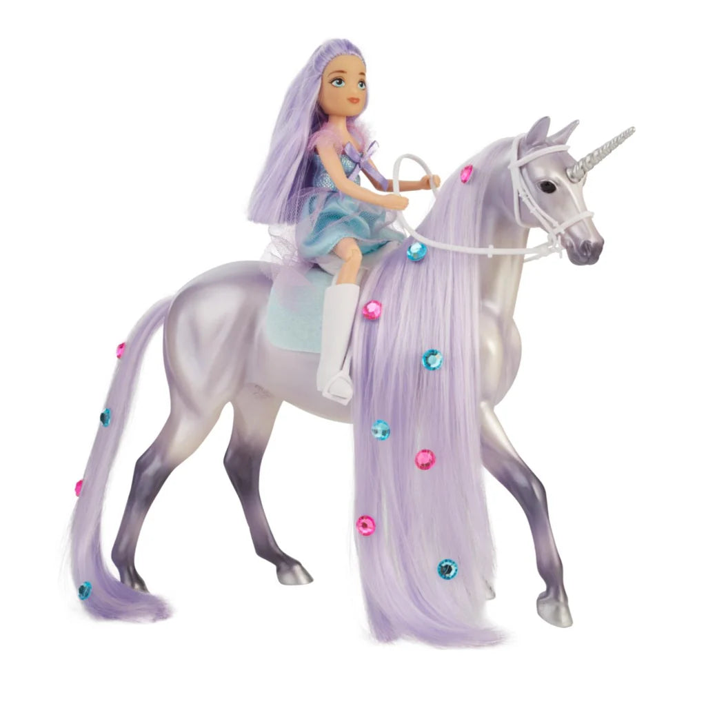 Breyer Freedom Series Twila & Moonstone Unicorn Rider Playset