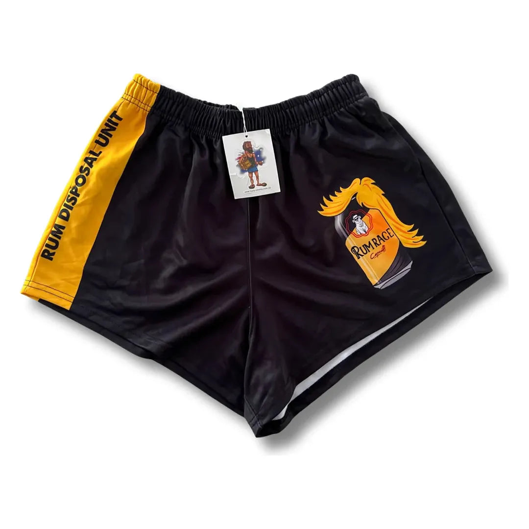 Aussie Footy Shorts Rum Rage with Pockets