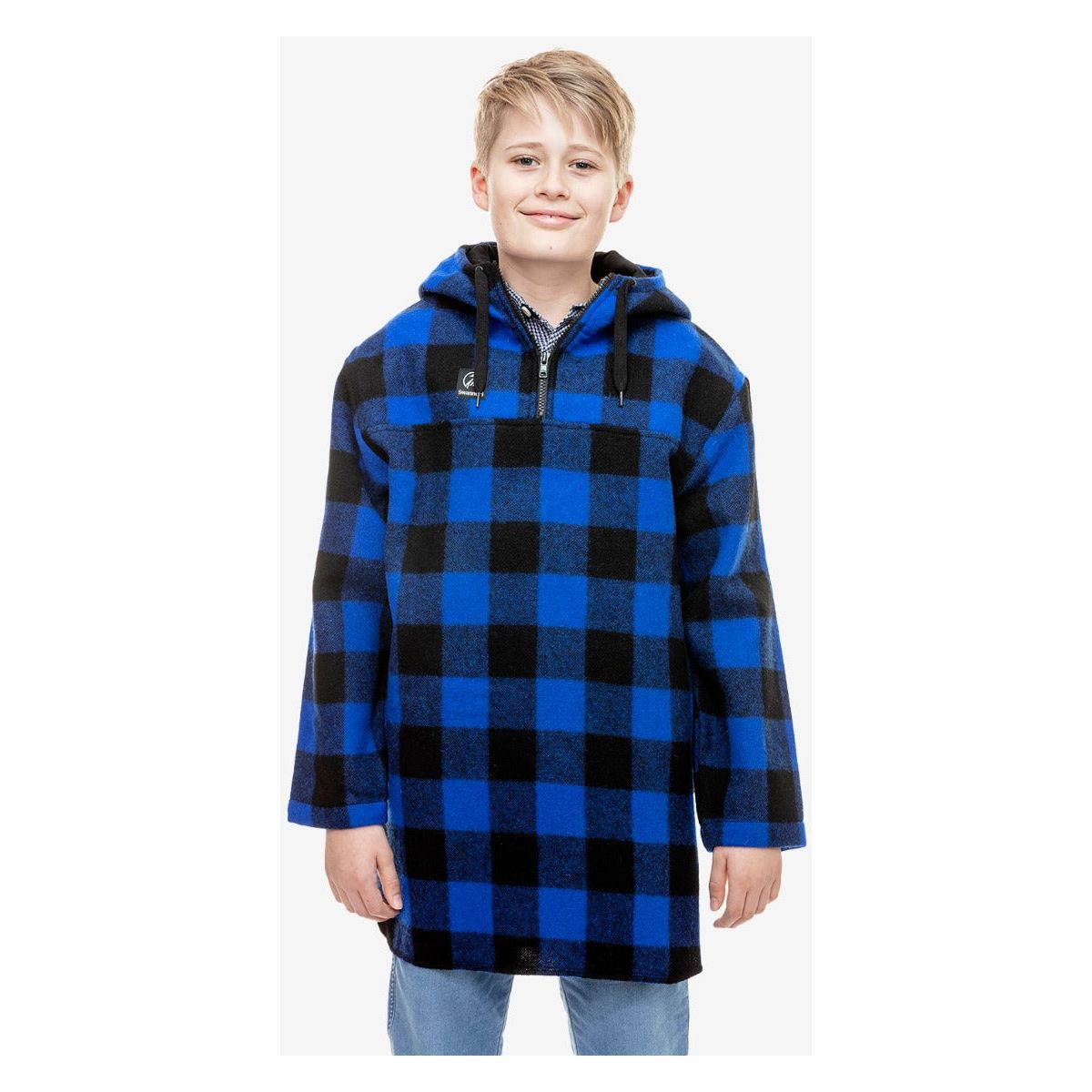 Swanndri Kids' Brixton Wool Bushshirt Blue/Black Check