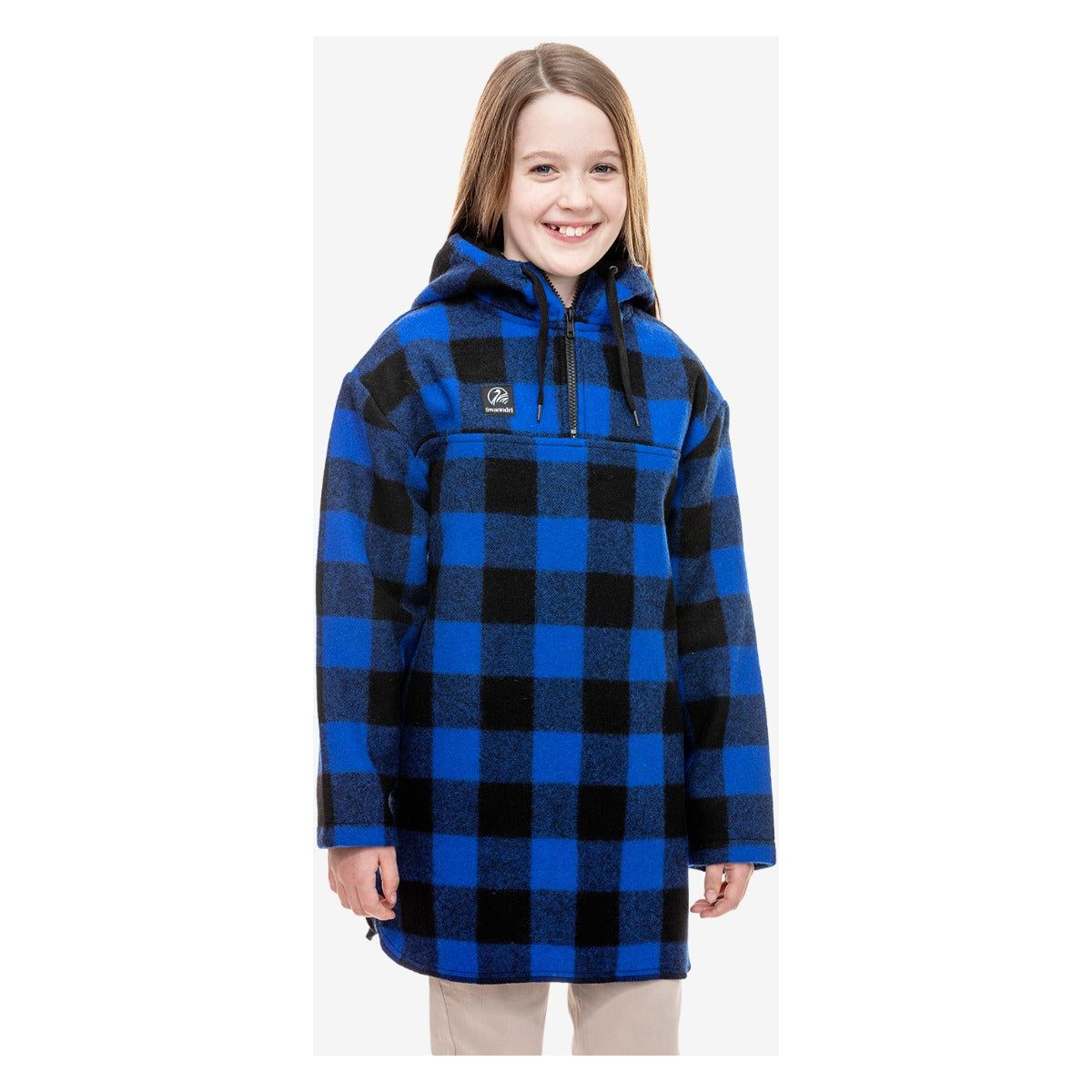 Swanndri Kids' Brixton Wool Bushshirt Blue/Black Check