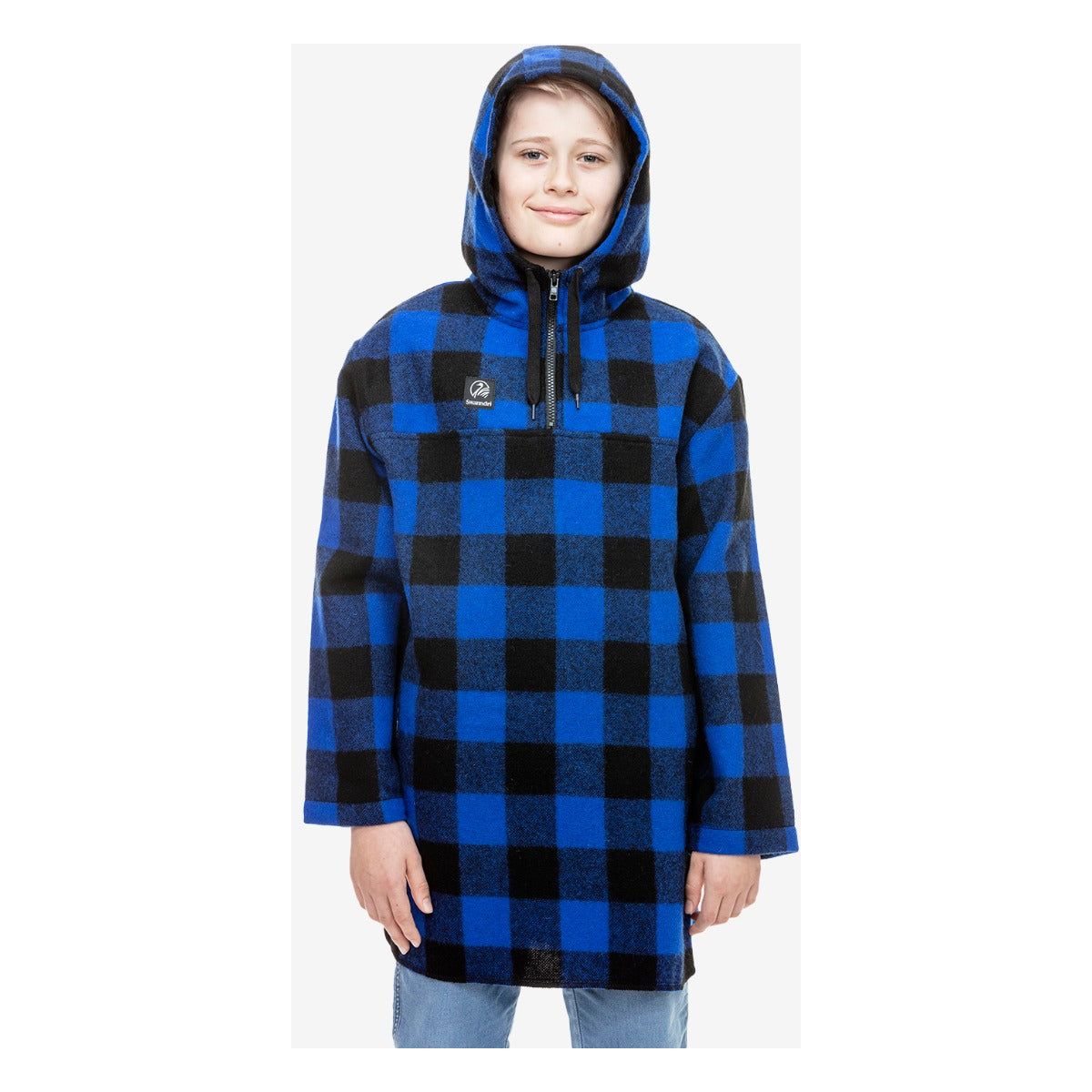 Swanndri Kids' Brixton Wool Bushshirt Blue/Black Check