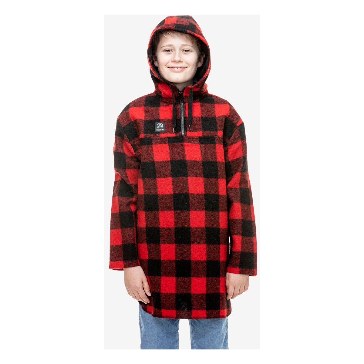 Swanndri Kids' Brixton Wool Bushshirt Red/Black Check