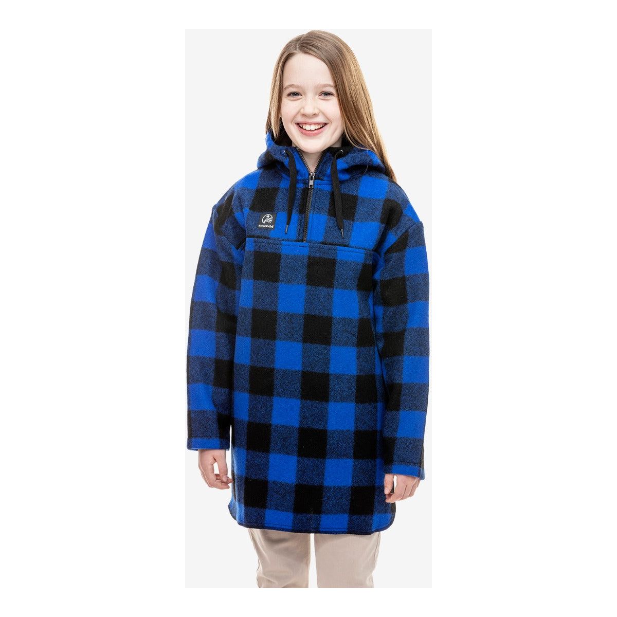 Swanndri Kids' Brixton Wool Bushshirt Blue/Black Check