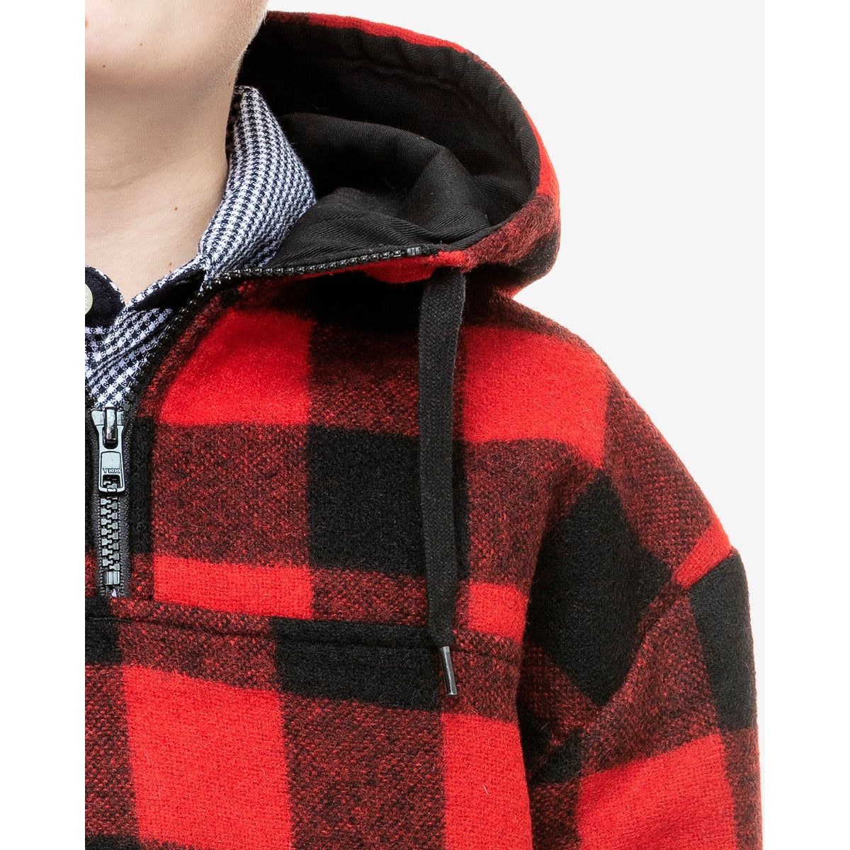 Swanndri Kids' Brixton Wool Bushshirt Red/Black Check