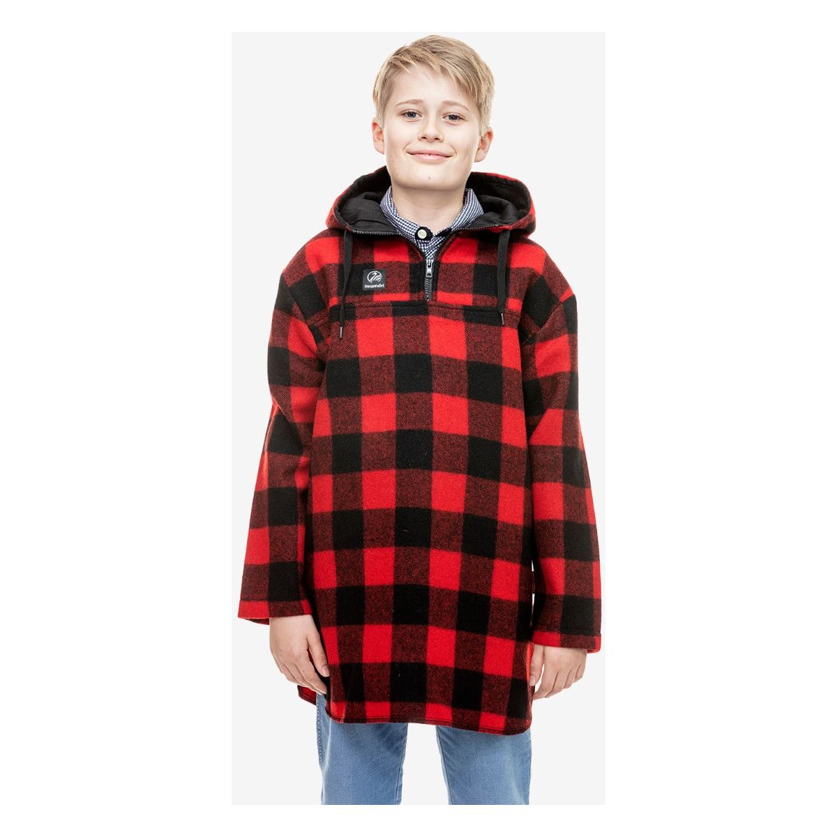 Swanndri Kids' Brixton Wool Bushshirt Red/Black Check