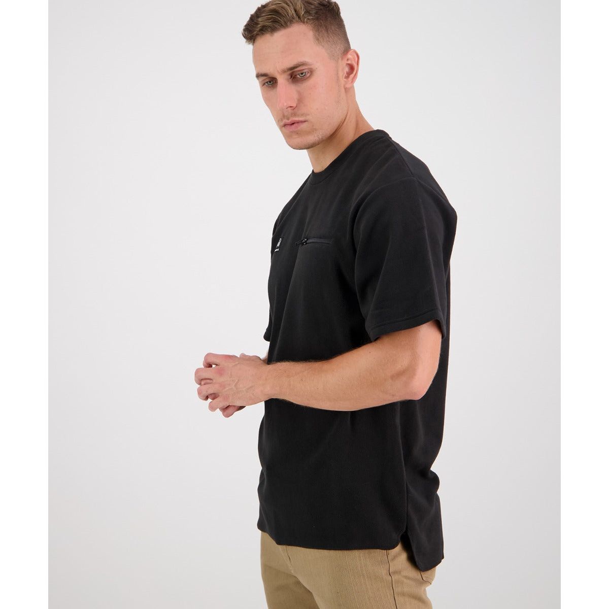 Swanndri Men's Catlins Fleece T Shirt Black