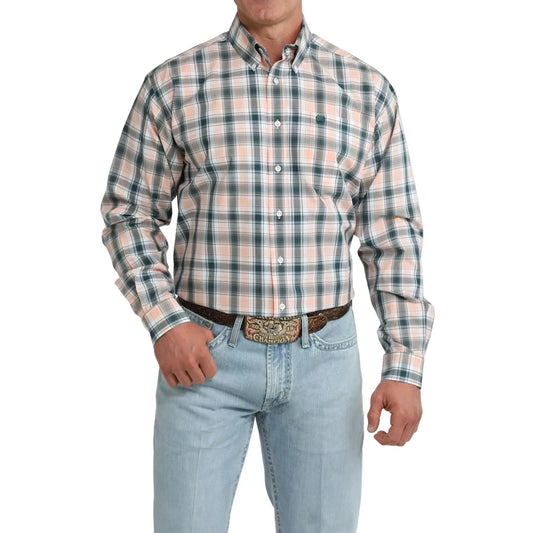 Cinch Men's Button-Down Western Shirt - Coral