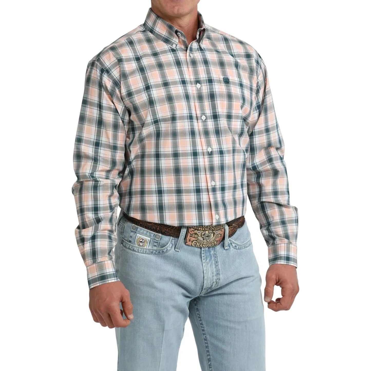 Cinch Men's Button-Down Western Shirt - Coral