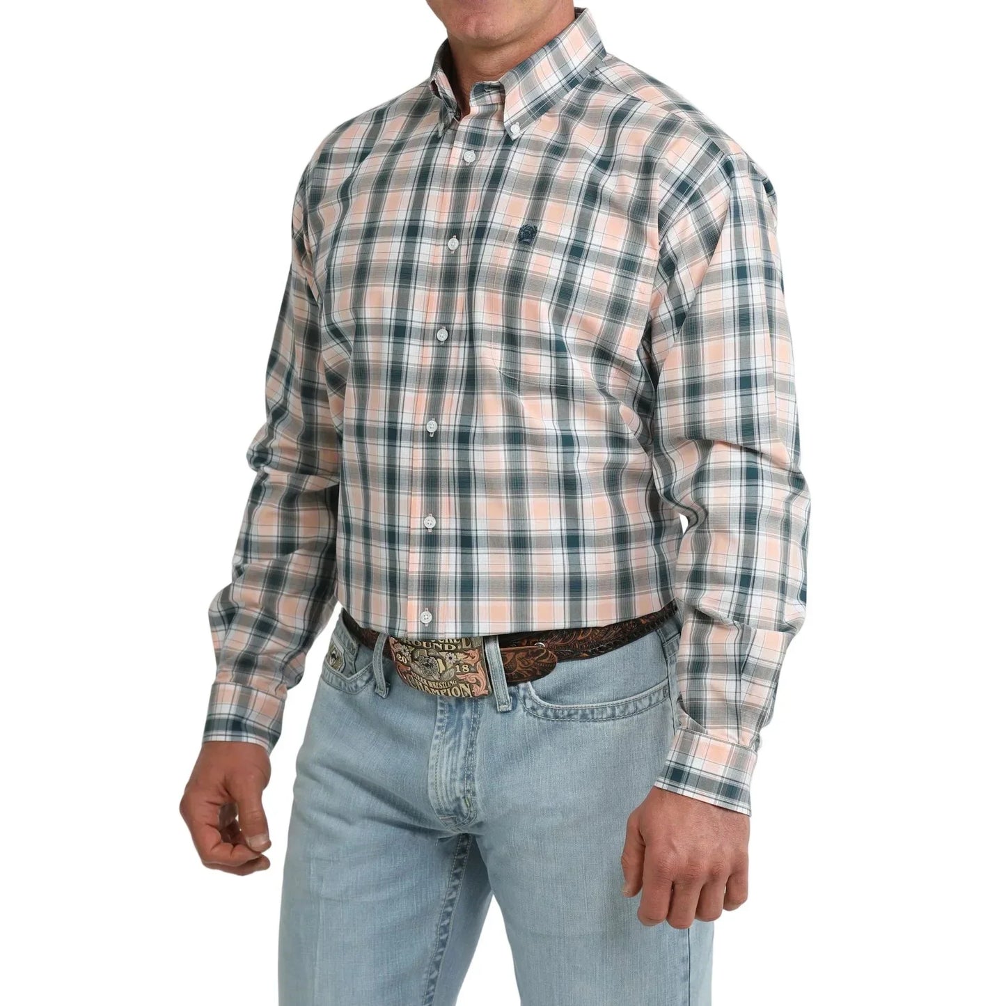 Cinch Men's Button-Down Western Shirt - Coral
