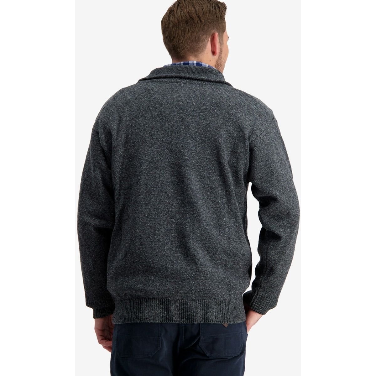 Swanndri Men's Mariner Wool Zip Neck Sweater Charcoal Marle