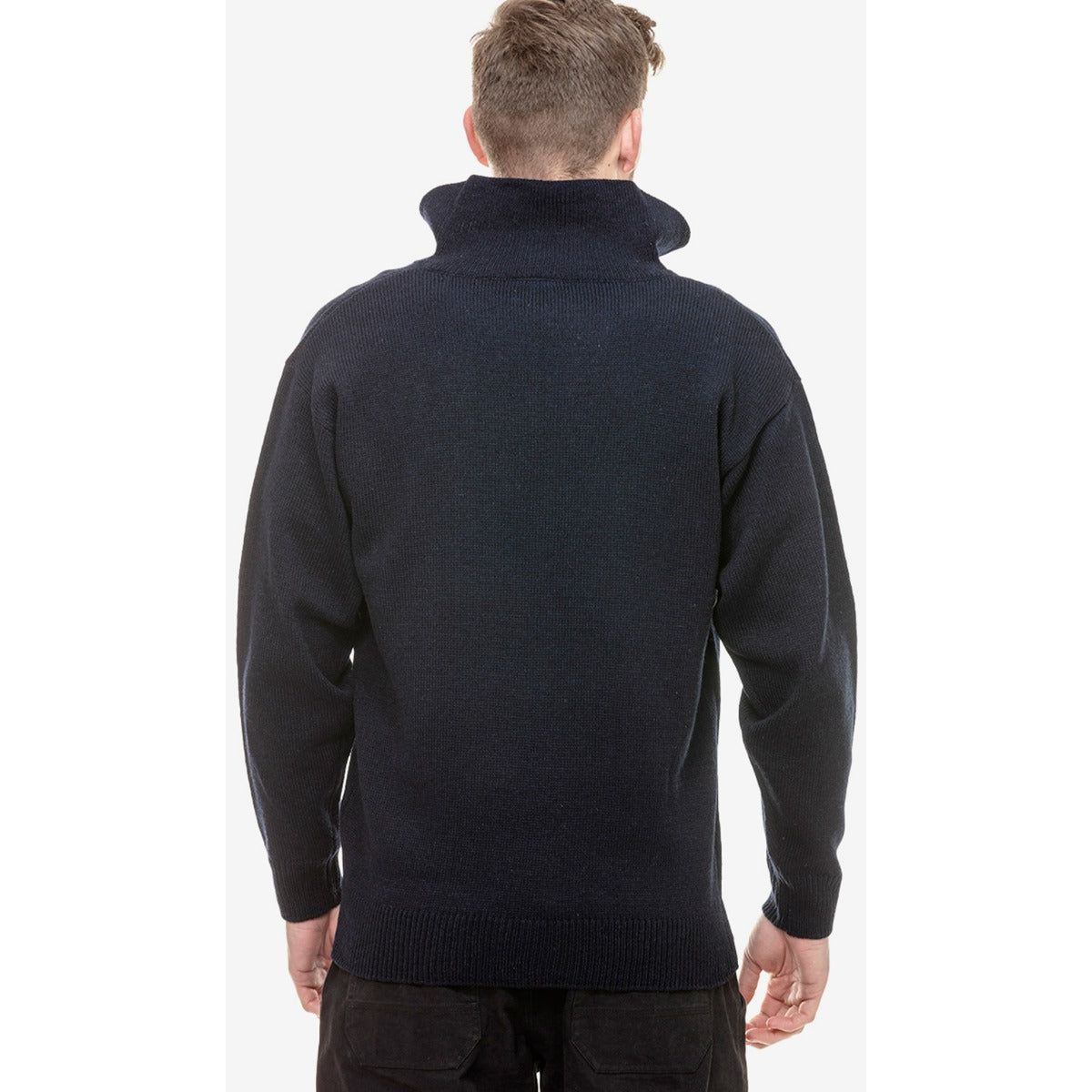 Swanndri Men's Mariner Wool Zip Neck Sweater Navy