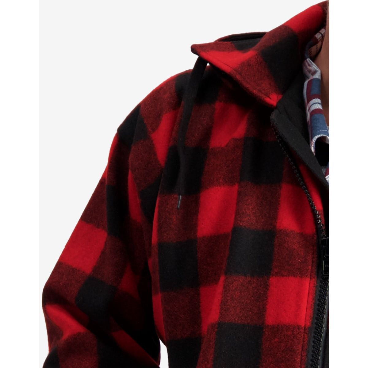 Swanndri Men's Mosgiel Wool Bushshirt with Zip-up Front Red/Black Check