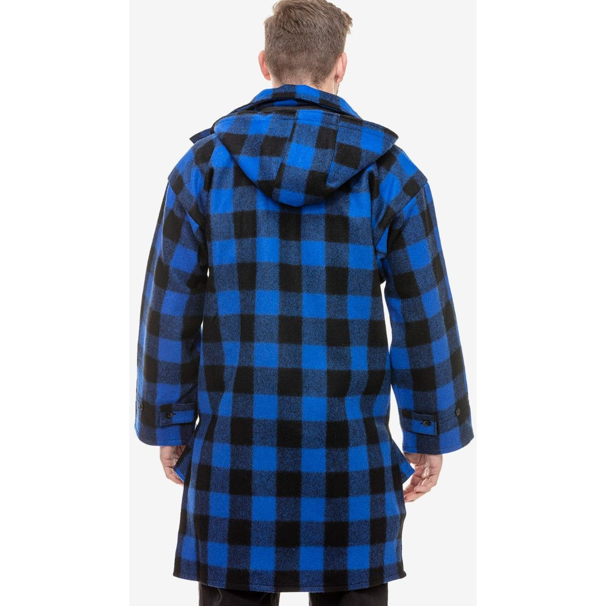 Swanndri Men's Mosgiel Wool Bushshirt with Zip-up Front Blue/Black Check