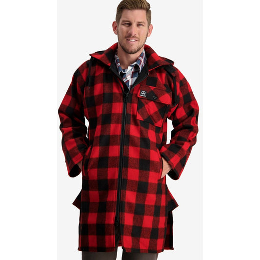 Swanndri Men's Mosgiel Wool Bushshirt with Zip-up Front Red/Black Check