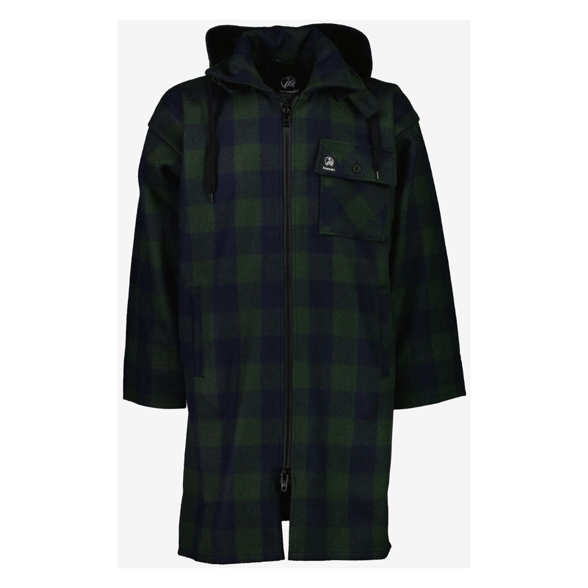 Swanndri Men's Mosgiel Wool Bushshirt with Zip-up Front Dark Forest  Check