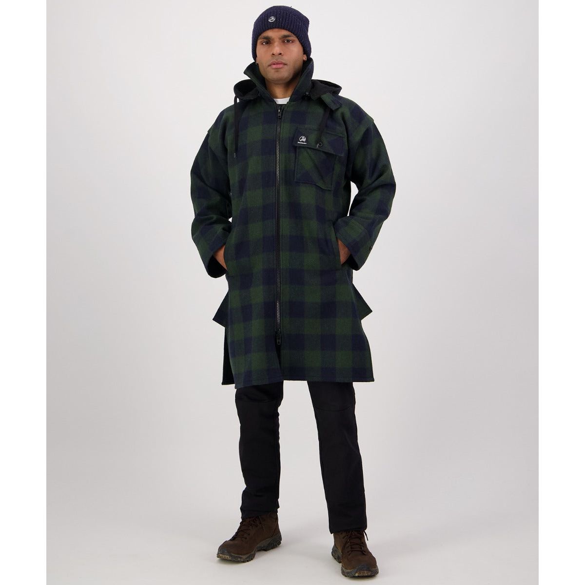 Swanndri Men's Mosgiel Wool Bushshirt with Zip-up Front Dark Forest  Check