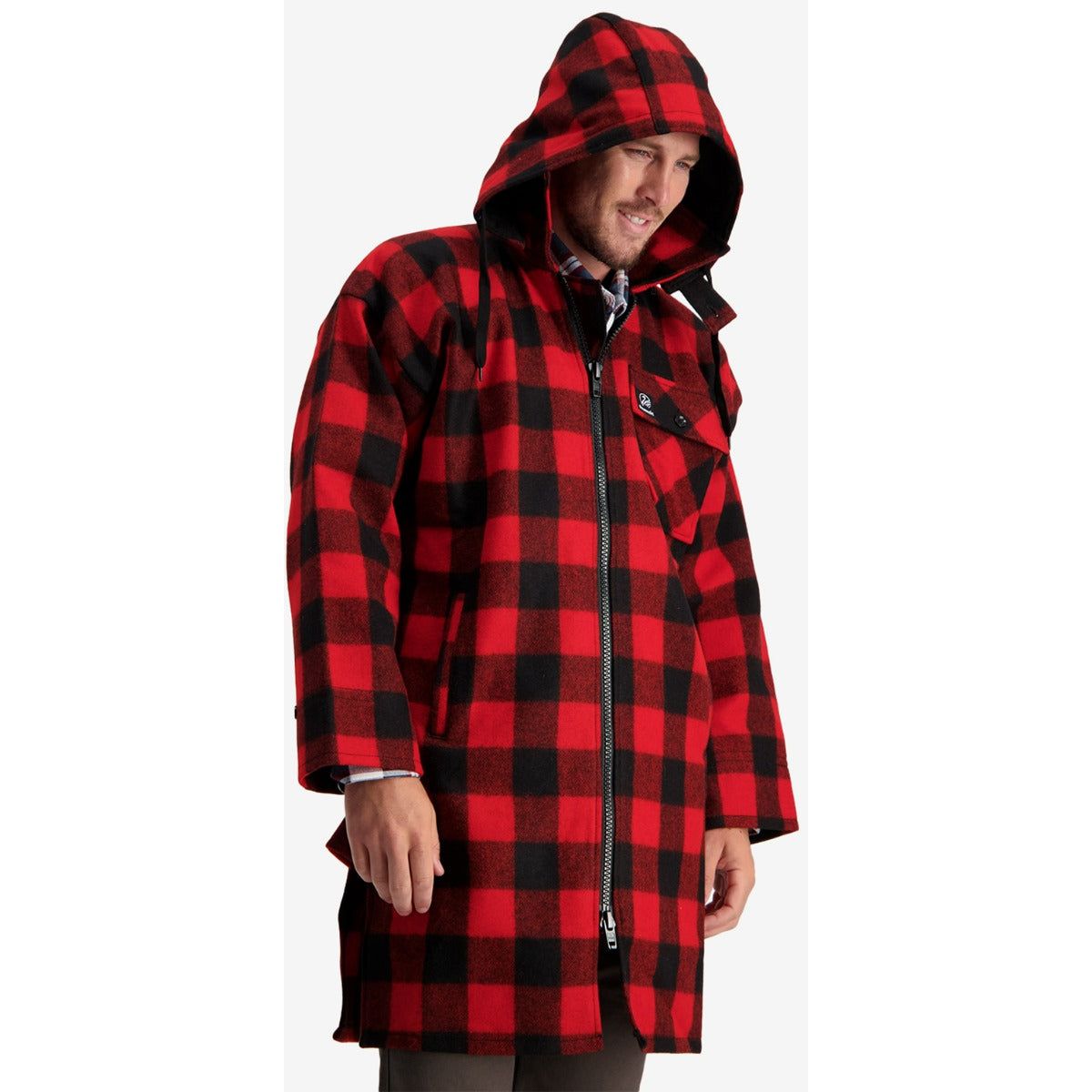 Swanndri Men's Mosgiel Wool Bushshirt with Zip-up Front Red/Black Check