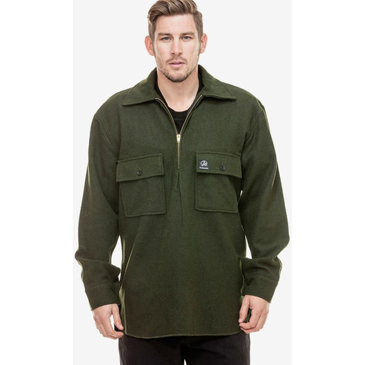 Swanndri Men's Ranger Wool Zip Front Bushshirt Olive