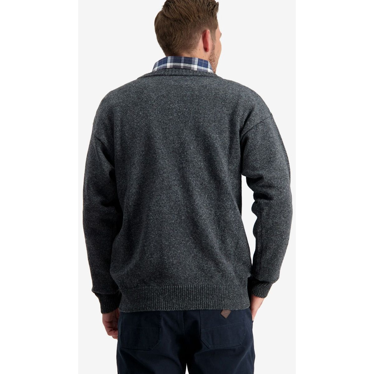 Swanndri Men's Seafarer Wool Crew Neck Jersey Charcoal Marle