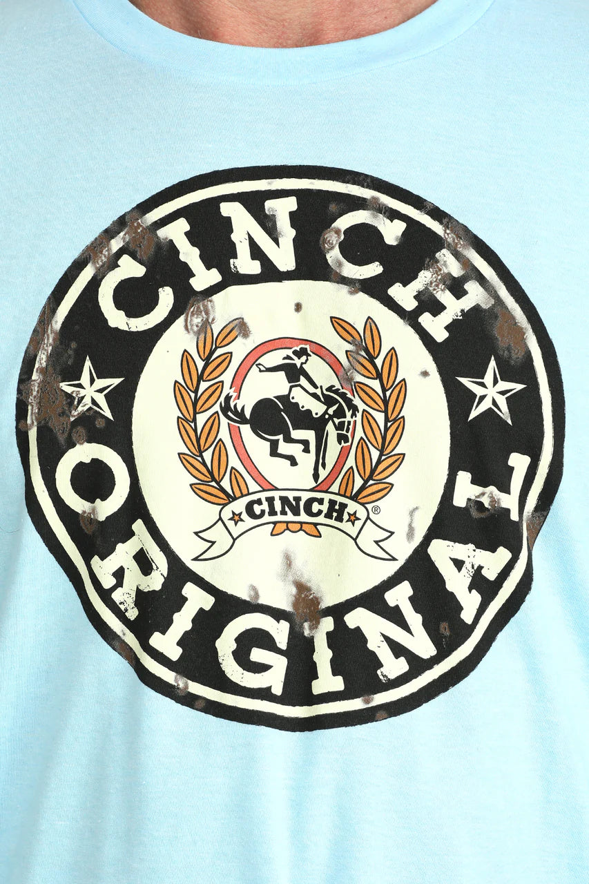 Cinch Men’s Original Logo T-Shirt Light Blue – Western Graphic Tee
