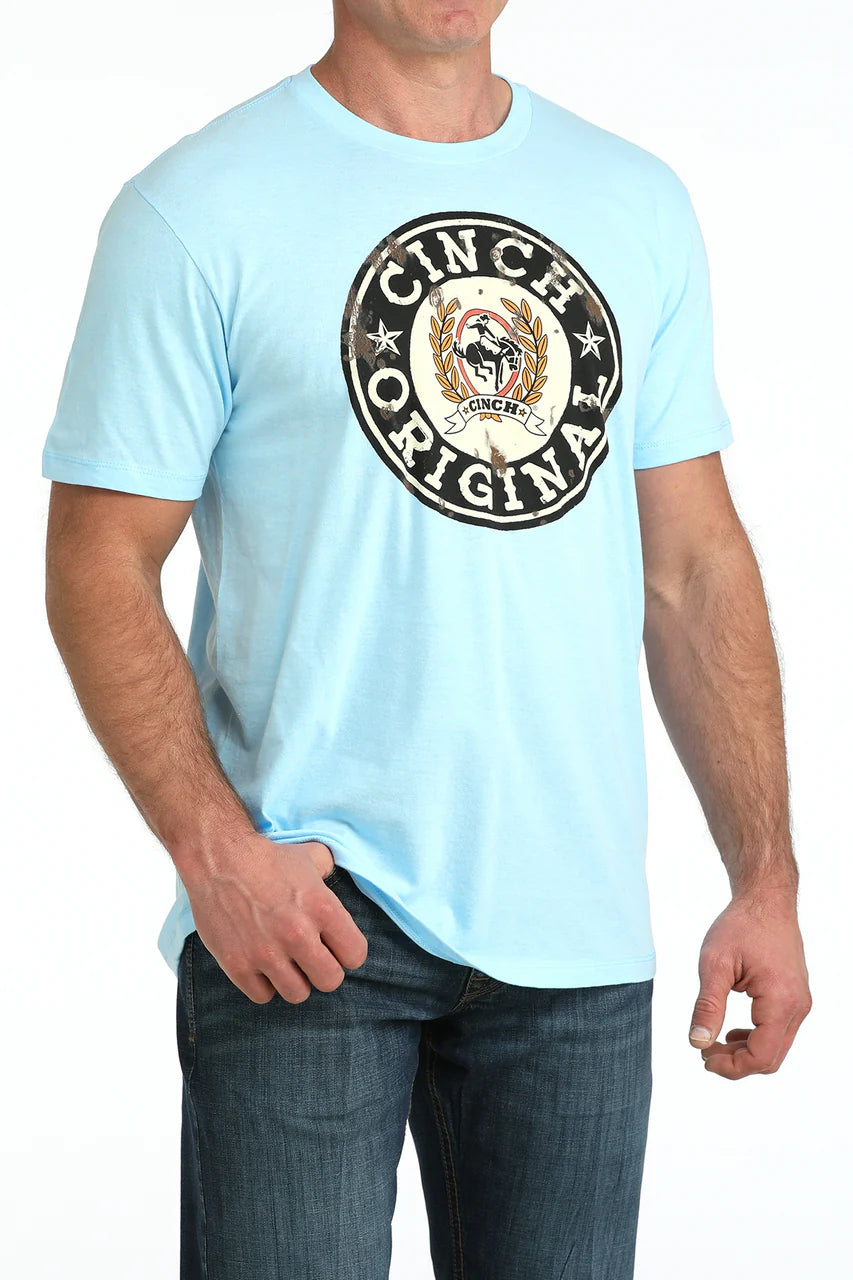 Cinch Men’s Original Logo T-Shirt Light Blue – Western Graphic Tee