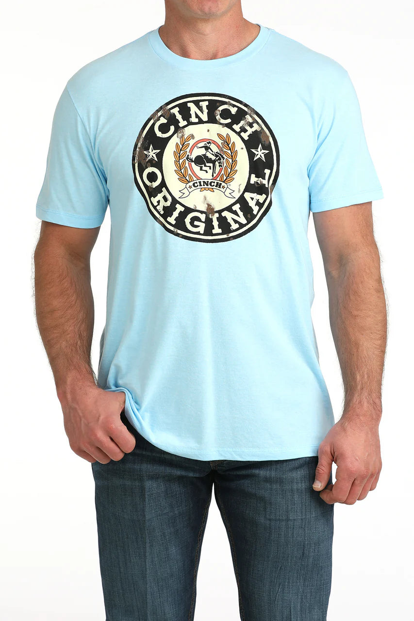 Cinch Men’s Original Logo T-Shirt Light Blue – Western Graphic Tee