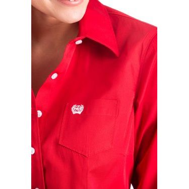 Cinch Women's Solid Red Button-Down Western Shirt