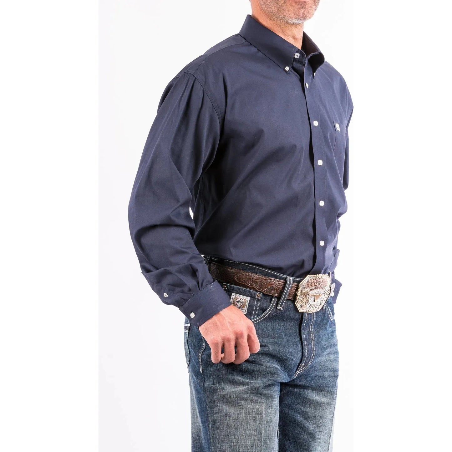 Cinch Men's Solid Navy Button-Down Western Shirt