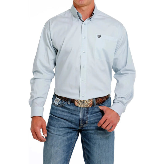 Cinch Men's Button Down Button Down Western Shirt Light Blue