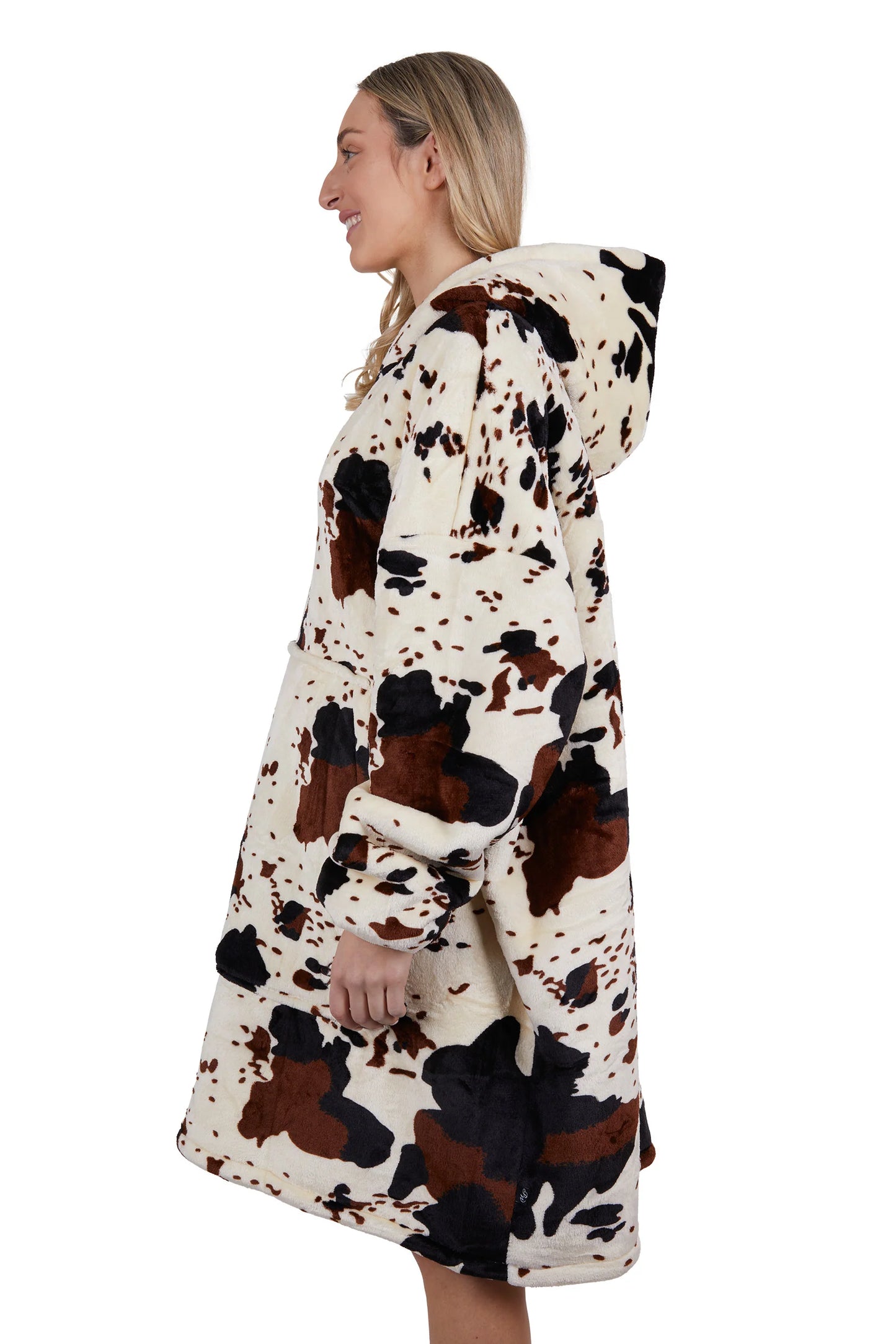 Pure Western Adults Snuggle Hoodie - Cow Print