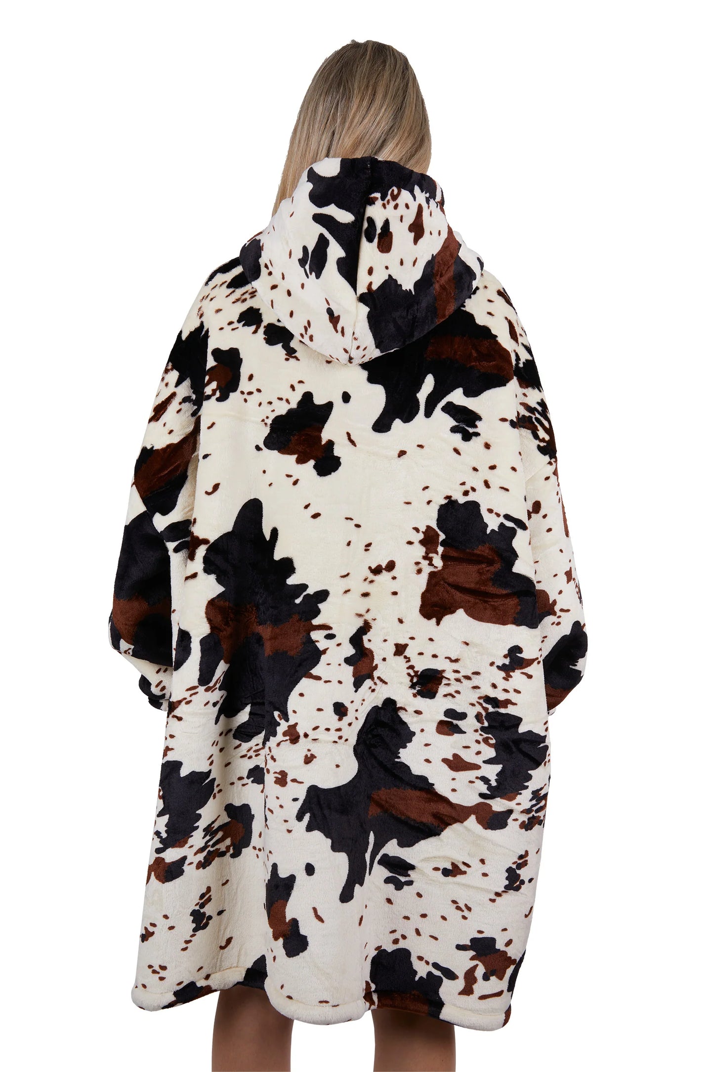 Pure Western Adults Snuggle Hoodie - Cow Print