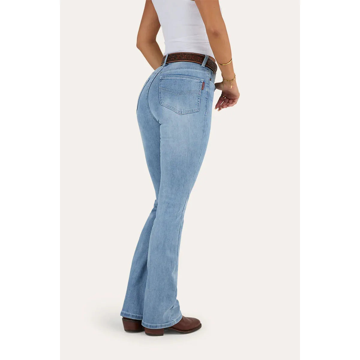Ringers Western Penny Womens High Rise Bootleg Jean Light Blue