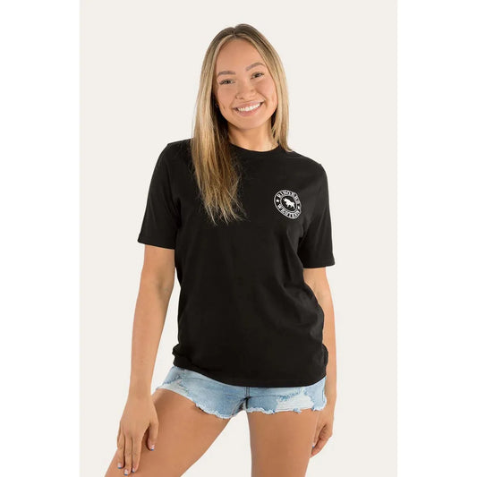 Signature Bull Womens Classic Fitted T-Shirt - Black / White