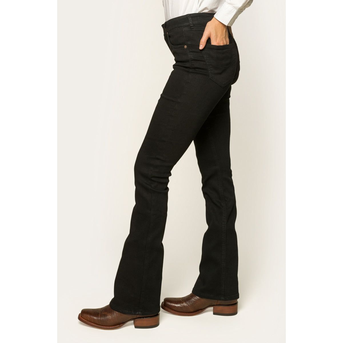 Ringers Western Katherine Womens Mid Rise Bootleg Jean Black