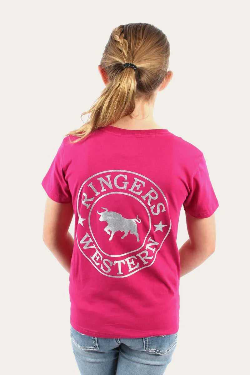 Signature Bull Kids Classic T-Shirt - Magenta/Silver