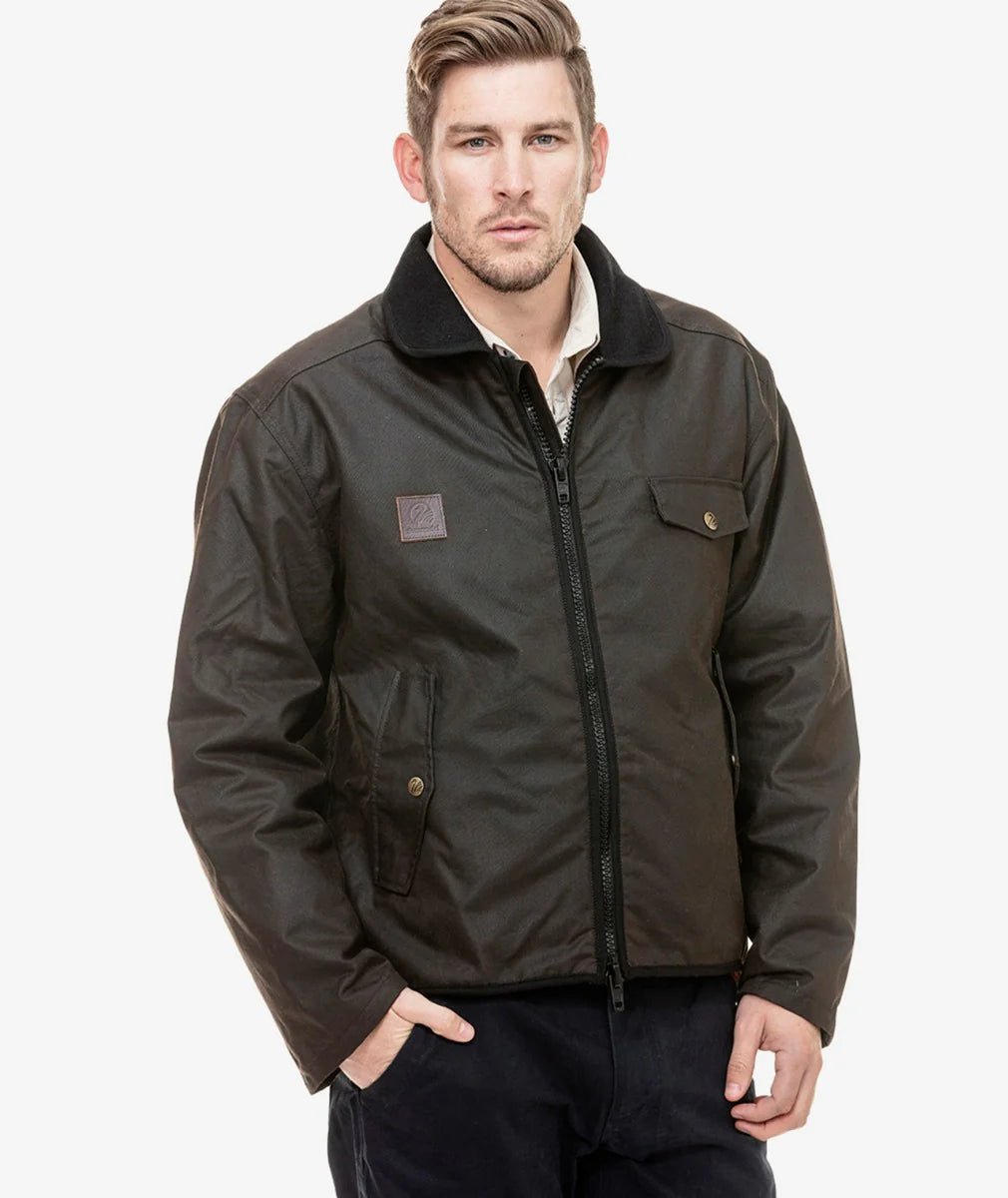 Swanndri Men’s Waimak Oilskin Jacket With Wool Lining – Red/Black Check - Billy Goats Country Outfitters