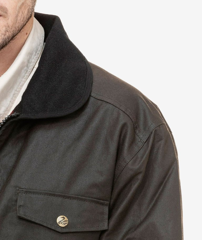 Swanndri Men’s Waimak Oilskin Jacket With Wool Lining – Red/Black Check - Billy Goats Country Outfitters