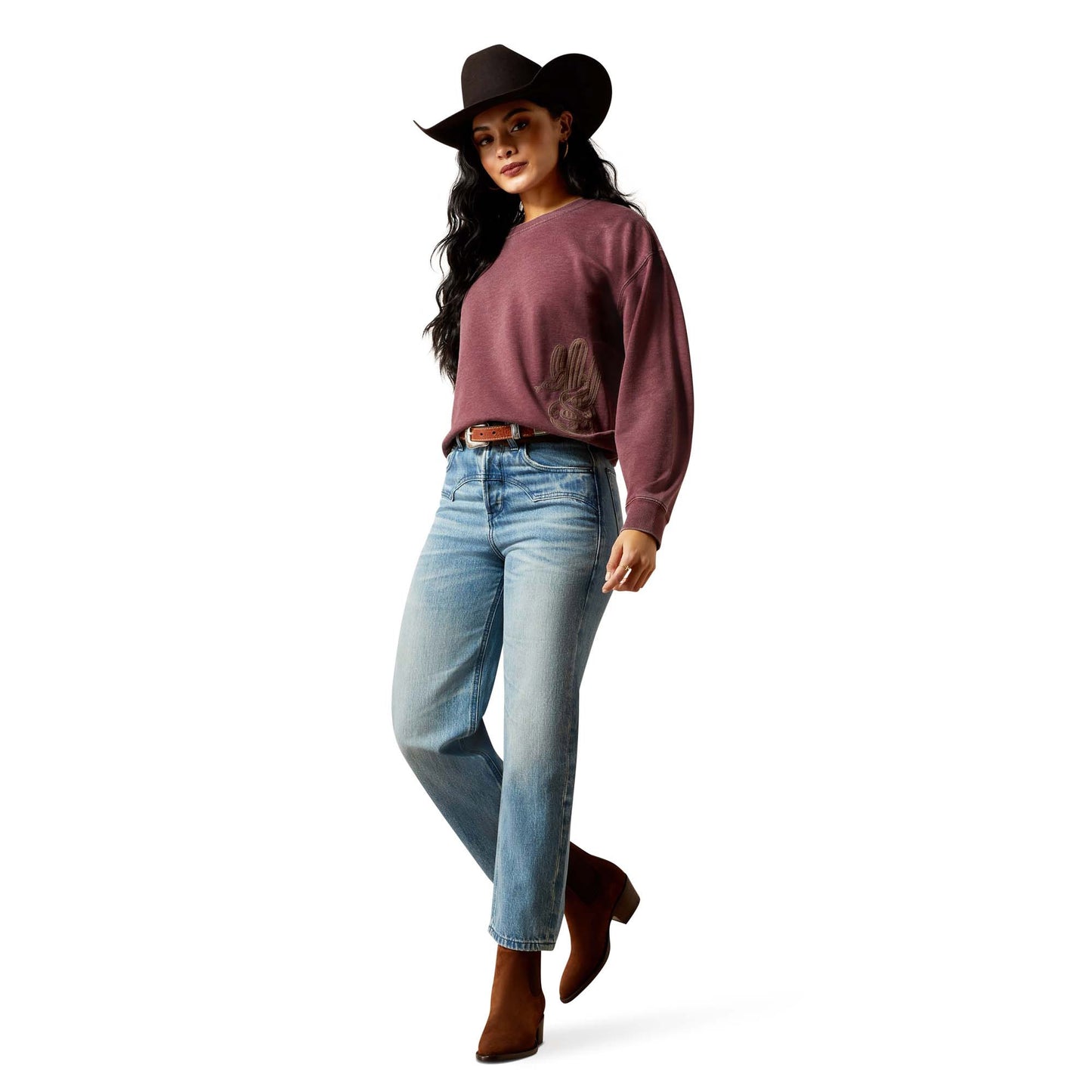 Ariat Women's Ultra High Rise Straight Cheyenne Yoke Jeans - Tomboy Candy